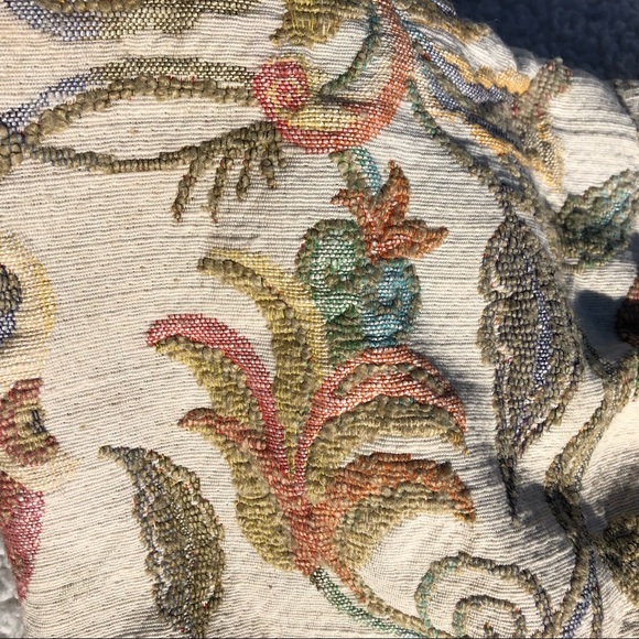 Vintage Floral Tapestry Wood Dowel Carpet Knitting Bag - Picture 6 of 8